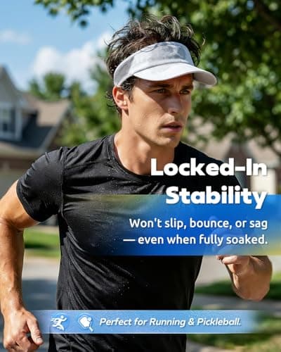 OnWander Sport Sun Visor Hat for Women - Lightweight Stretchy Polyester Spandex Quick Dry Sweatband Wrinkle Resistant - Packable for Golf Running Tennis Hiking Summer Outdoor White - Thumbnail 2