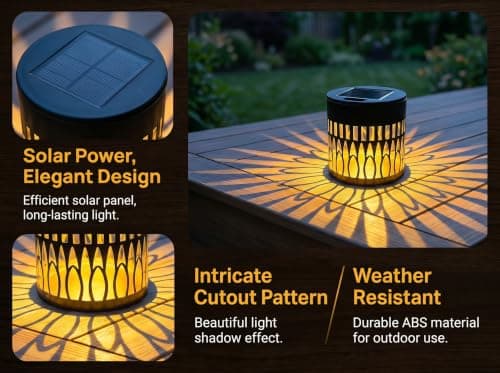 Solar Sunflower Projection Lights Outdoor, New Version Solar Mandala Light, Solar-Powered Decor Light for Wall, Yard, Garden, Patio, Backyard Decor, Waterproof Metal Fence Lights, WarmLight, 1 Pack - Thumbnail 6