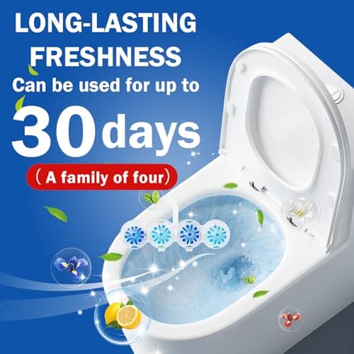 SCENTORINI 4-in-1 Toilet Bowl Cleaner Rim Hanger, Hanging Automatic Toilet Bowl Freshener, 4 Ocean & 4 Lavender Scent, Toilet Bowl Cleaning Balls Long-Lasting up to 30 Days - Thumbnail 3