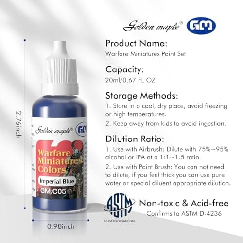 Miniature Paints Set - 13pcs 20ml Game Colors Miniature Painting Kit, with 1 Kolinsky Paintbrush, Acrylic Model Paint Set for Wargame Models - Thumbnail 2