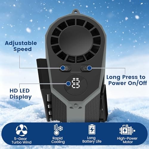 DUOMIY 2026 Portable Waist Fan Clip on, 14000RPM Strong Airflow Rechargeable Neck Fan, Mini Fan Hands-Free with 5 Speeds & 26H Working Time for Outdoor, Indoor, Jobsite, Camping, Greige，Deep Gray - Thumbnail 6