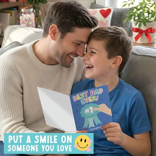 Hadley Designs Happy Father's Day Card from Son or Daughter - Fathers Day Cards from Kids, Fathers Day Card for Son Husband Brother Uncle Son-in-law or Father-in Law - Thumbnail 5