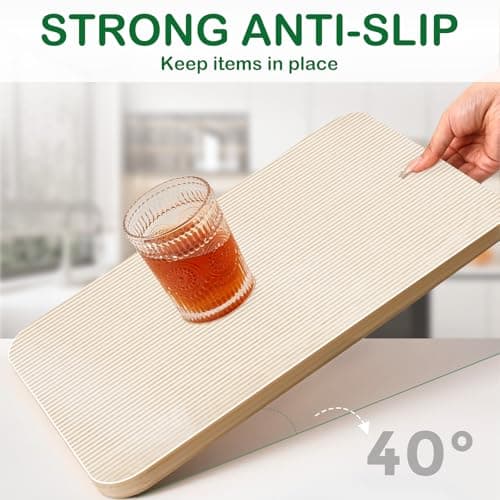 Drawer and Shelf Liner for Kitchen Cabinets, Non Adhesive Non Slip EVA Cabinet Liner Mat, Clear Waterproof Washable Cut to Size Shelf Liner for Pantry, Refrigerator, Desk and Storage, 12" x 120" - Thumbnail 2