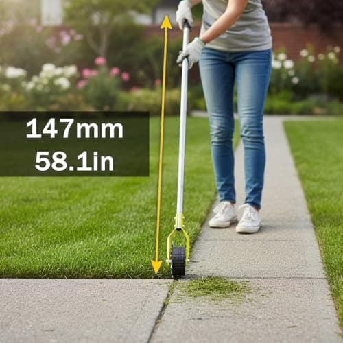 G GREENLY-AG 58-Inch Manual Edger Lawn Tool, Wheel Rotary Edger - Thumbnail 5