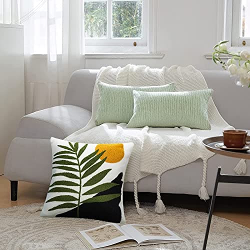 Pyonic Boho Abstract Throw Pillows,18x18 Bohemian Mid-Century Decorative Throw Pillow Covers,Modern Aesthetic Square Cushion Cover for Sofa Bedroom Living Room（Only 1Pcs Pillow Covers） - Thumbnail 5
