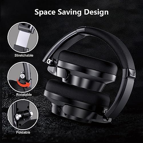 Wireless Headphones Over Ear, 70H Playtime Headphone Wireless Bluetooth 5.1,3EQ Modes & HiFi Stereo Bluetooth Headset with Deep Bass, Foldable Lightweight Headphones with Microphone for Travel/Work - Thumbnail 4