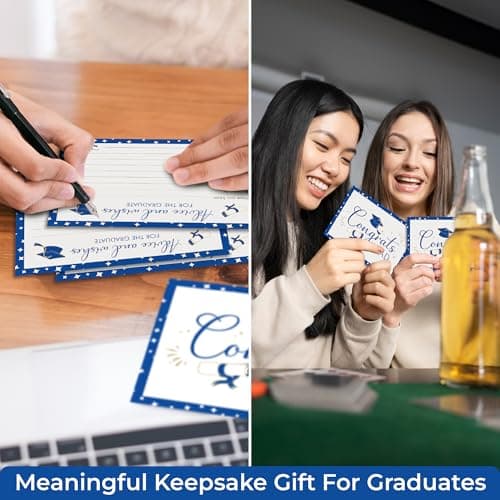 STOFINITY Graduation Advice Cards 2026-50 Pcs Well Wishes And Advice For The Graduate, Blue And Gold Graduation Decorations 2026, High School Grad Party Favors Supplies, College Grad Game Activities - Thumbnail 6