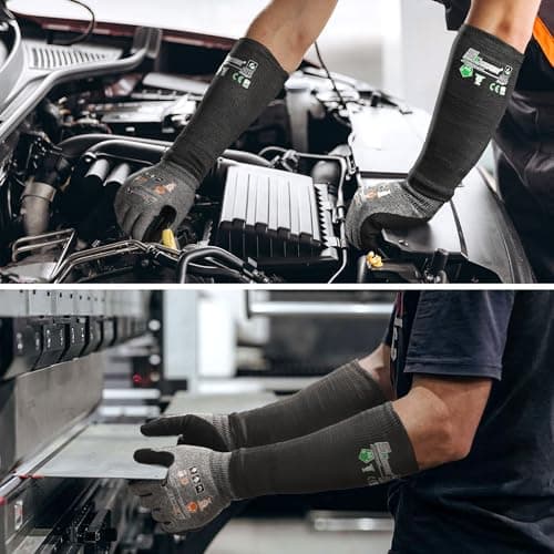 Schwer AIR-SKIN ANSI A6 Cut Resistant Arm Sleeves, Cooling Cut Sleeves with High Risk Cut Protection for Thin Skin, Gardening Safety Protective Sleeve for Farming, Yard, Pet Grooming, Black, 3 Pairs - Thumbnail 6