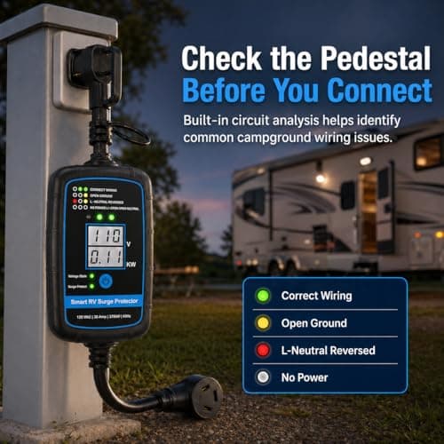 Bluetooth Smart RV Surge Protector 30Amp |Rv Surge Protector Circuit Analyzer App Control Replaceable Module UL Listed– LED Large Screen Real-Time Circuit Analyzer for Camper & Travel Trailer - Thumbnail 5