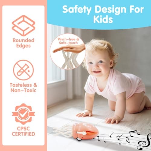 LOriom Rechargeable Dancing Octopus Toy for Kids, Electric Interactive Toy with LED Lights & Music, Automatic Obstacle Avoidance, 2 Modes (Upright/Crawl), Gift for Boys Girls Aged 3 4 5 6 (Powder) - Thumbnail 4