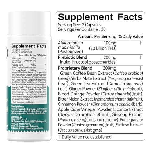 OxyEnergy GLP-1 Supplement Weight Loss Pills for Women & Men, GLP-1 Appetite Suppressant with Akkermansia Probiotic, Metabolism & Gut Health Booster, Vegan, Gluten-Free, Non-GMO, 60 Capsules - Thumbnail 6