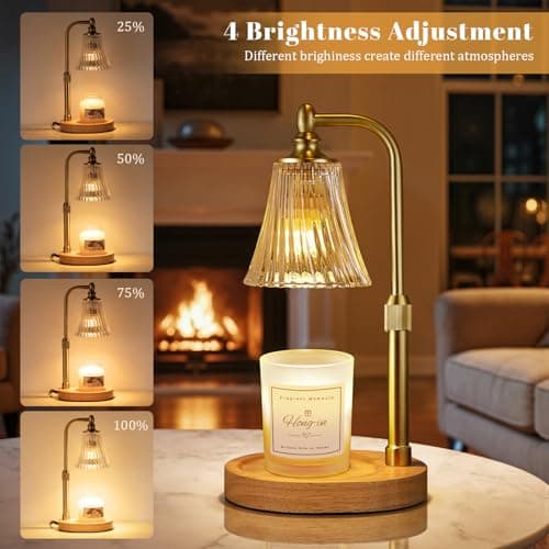 Candle Warmer Lamp with Timer Dimmable,Birthday Gifts for Women Mom Sister,Adjustable Height Wax Melt Warmer for Jar Candles,House Warming Gifts New Home,Ideal for Office,Dorm,Bedroom Home Decor - Thumbnail 2