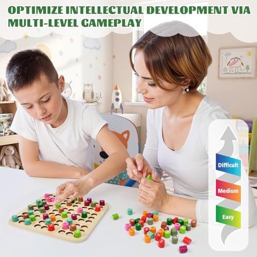 GAKICO Wooden Sudoku Board Game: Math Brain Teaser Puzzle Desktop Game Train Logical Thinking Ability with 81 Pegs for Teenagers, Adult & Seniors Brain Stimulation Toys, Party Favors & Stress-Relief - Thumbnail 6