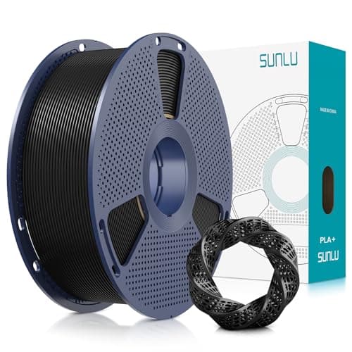 SUNLU PLA Plus Filament 1.75mm Black 1KG, Neatly Wound 3D Printer Filament 1.75mm, PLA+ 1000g, Dimensional Accuracy +/- 0.02 mm, Fit Most FDM 3D Printers, 1kg Spool (2.2lbs), Black - Image 1