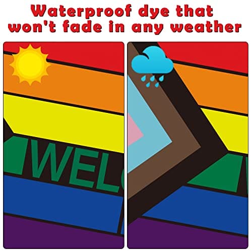 Spxkd Progress Pride Flag 3X5 Foot 2Pcs Outdoor Indoor Waterproof Rainbow LGBT Flag with Brass Grommets - Thumbnail 4