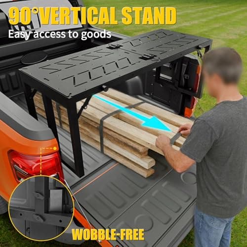Maxzina Truck Bed Extender Compatible with 2022-2025 2026 Ford Maverick Flip-Over Pickup Bed Divider Aluminum Alloy Rotatable Tailgate Extension for 2024 Maverick Accessories (Upgraded) - Thumbnail 3