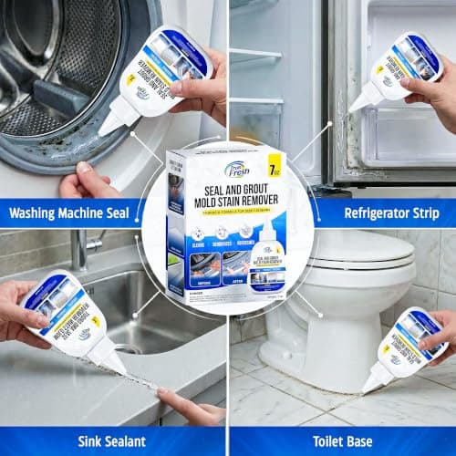 True Fresh Heavy Duty Mold Stain Remover Gel – Powerful Cleaner for Front Loader Washing Machine Seals, Bathroom Grout, Shower Caulking, Tiles & More – 7 oz Cleaning Solution for Stubborn Stains - Thumbnail 3