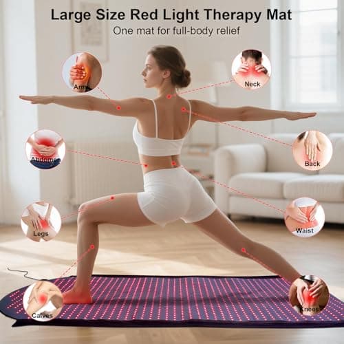Red Light Therapy Mat Full Body, 71"x33" Red Light Therapy Blanket with Premium Leather, 1380 LEDs Dual Wavelength 660nm & 850nm Near Infrared Therapy Pad for Home Use,W1370 - Thumbnail 2