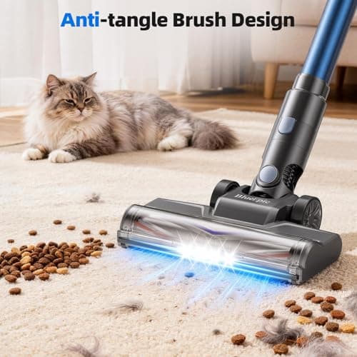BlueEpic Cordless Vacuum Cleaner for Home, 40000Pa/300W Stick Vacuums with Charging Wall Dock, Anti-Tangle, 6 in 1 Lightweight Handheld Vacuum for Pet Hair, Hard Floor, Carpet - Thumbnail 4
