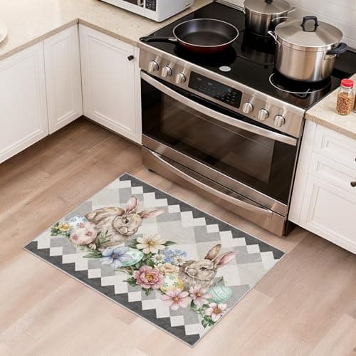 cotiled Area Rug for Living Room, Washable Non-Slip Large Area Rug, Indoor Floor Carpet Low Pile Soft Boho Farmhouse Rug for Bedroom Dining Room Grey 2x3 - Thumbnail 3