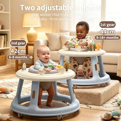 5-in-1 Musical Light Baby Walker, Featuring a Unique Building Block Table Mode, Standing Table, Bouncer, and Stroller Modes. Sturdy Construction with Adjustable Height, Suitable for Babies 6 Months+ - Thumbnail 5