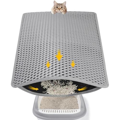 Double Layer Cat Litter Mat, 24x15 Inch Waterproof Litters Box Mat, Non-Slip Cat Mat for Litter Box - Image 1