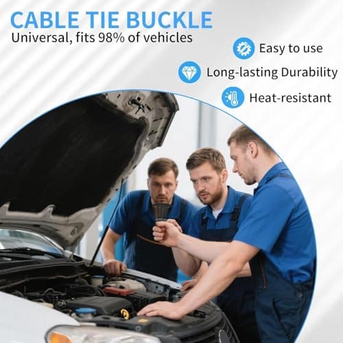 200PCS Nylon Universal Cable Tie Buckles, Heavy Duty Automotive Cable Ties & Fasteners, T-Head Clips Universal Car Bumper Fender Clips, Wire Bundling Straps for Vehicle Repair & Daily Use - Thumbnail 4