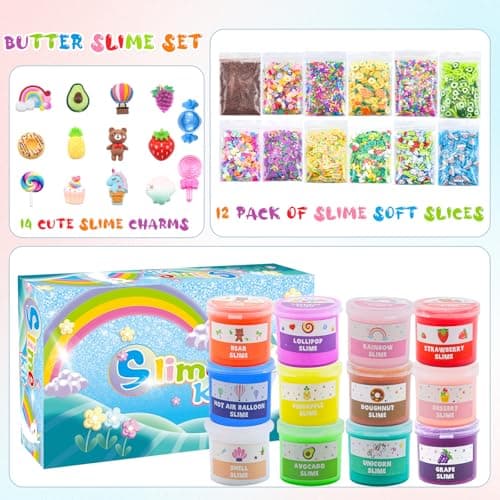 Elover ICE Cream Slime Kit for Girls and Boys Fluffy DIY Slime Toys Gifts Ages 6-10 to Make Ice Cream Slimes Kids Girl Toys 8-10 Years Old - Thumbnail 6