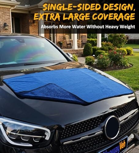 YeewayVeh 2-Pack Long-Reach Pro Car Drying Towels, 48"x32" Extra Large Super Absorbent Towels, High GSM Twisted Loop, Streak-Free Single-Sided Microfiber for Car Detailing, SUV, Truck (Dark Blue) - Thumbnail 3