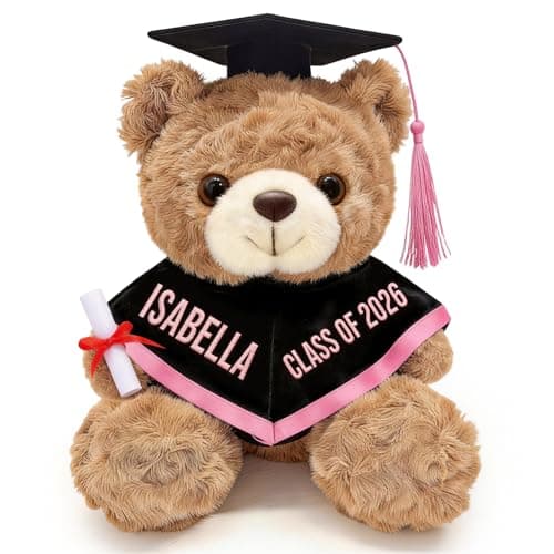 OELTTG 10'' Personalized Graduation Teddy Bear Gifts 2026 - Custom Name & Text, Graduation Gift for Her/Him, Kindergarten, High School & College Graduation Plush Bear with Cap & Diploma - Image 1