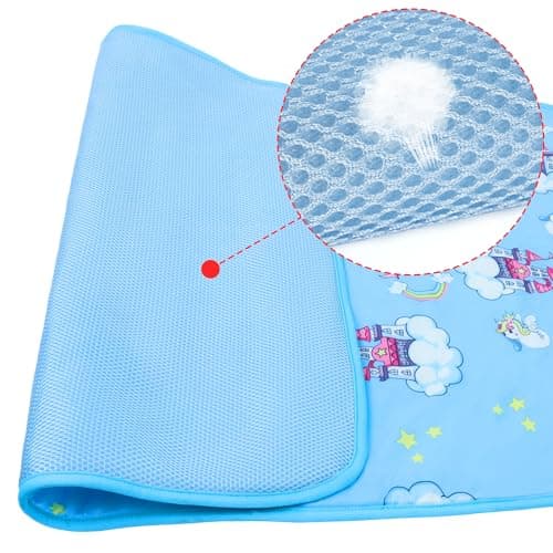 NACOCO Summer Pet Cooling Mat - Cat Dog Cushion Pad Sleeping Cool Castle Comfortable Soft for Pets Kids and Adults (Blue Castle, L) - Thumbnail 3