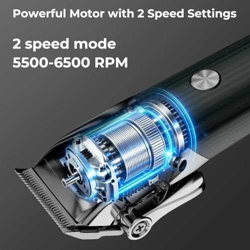 Intpot Hair Clippers for Men, Professional Cordless & Corded Barber Hair Clipper and Trimmer with Guide Combs for Hair Cutting, Grooming, Rechargeable Mens Haircut Kit - Thumbnail 4