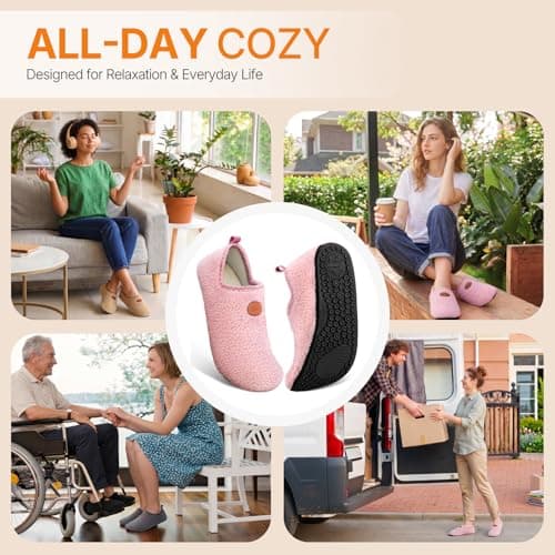 ATHMILE House Slippers for Women Men Lightweight Barefoot Slippers Non-Slip Indoor Outdoor Slipper Socks Cozy Slip-on House Shoes for Home Travel Yoga Camping Hospital Gifts for Women Men - Thumbnail 6