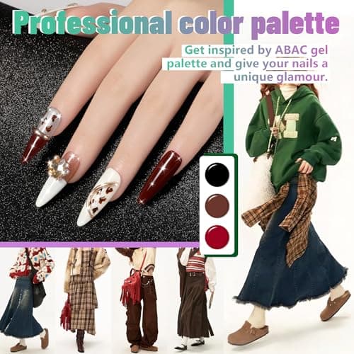 ABAC 24 Color Hema-Free Solid Gel Nail Polish,Ombre Gel Nail Polish,Pat Paint Nail Gel- Blush Pink & Midnight Blue Clump-Free Glam for Office Holidays Parties 28-Day Chip-Free All-year Essentials - Thumbnail 2