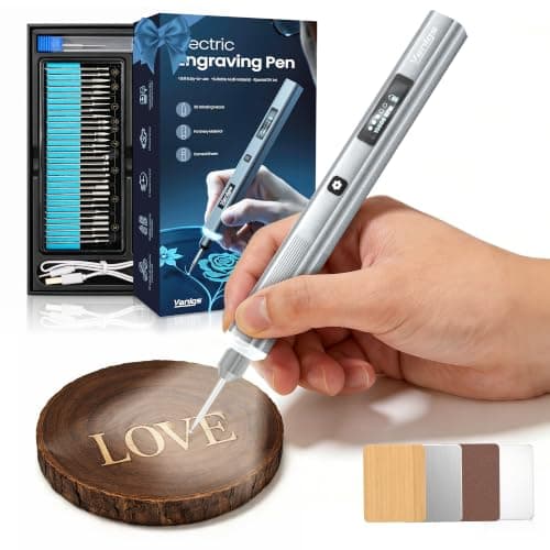 Vanlgs Engraving Pen for Metal Wood Glass Plastic, Engraving Tool, Sliver - Image 1