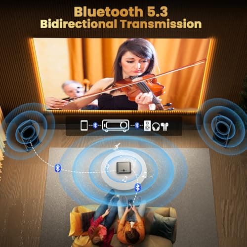 [Electric Focus/High Brightness] FUDONI Projector with WiFi and Bluetooth, Native 1080P Real 400 ANSI Lumen, Outdoor Movie Projector Max 300'' Display, for iOS/Android/TV Stick/HDMI/USB/Laptop - Thumbnail 5