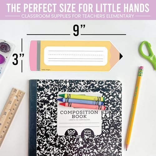 Hadley Designs Desk Name Tags for Classroom - 36 Student Desk Name Plates for Classroom Decor, 9x3 Pastel Nametags Cubby Labels Teacher Supplies, 1st 2nd 3rd Grade Kindergarten Preschool Must Haves - Thumbnail 6