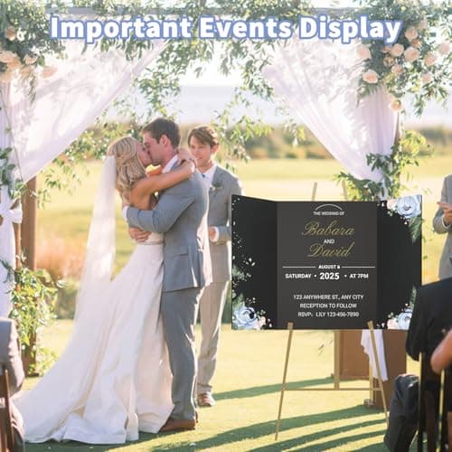 Trifold Poster Board 26"x 17",Easy-to-Clean Reusable Plastic Black Presentation Board for Science Fair, Durable & Waterproof Business Displays & School Projects 2-Pack - Thumbnail 6