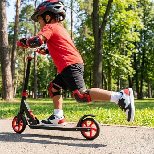 noorkiz Toddler Barefoot Shoes Boys Girls Wide Toe Box Shoe Zero Drop Kids Sneakers for Wide Feet High Instep Hook and Loop Lightweight Non Slip Comfortable Walking Outdoor Activities Preschool Black Red Toddler Size 9 - Thumbnail 2
