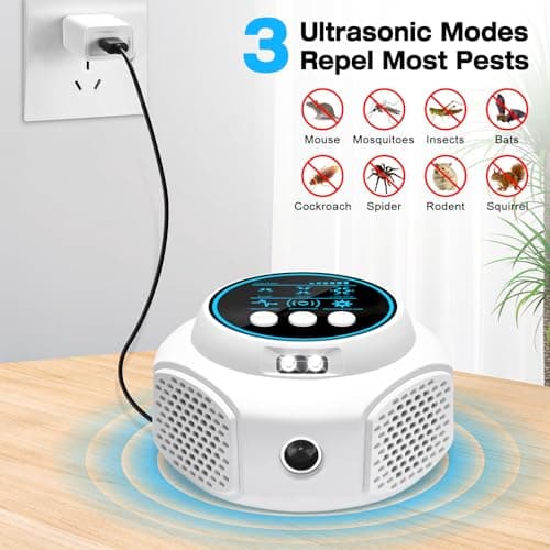 Ultrasonic Pest Repellent Indoor Plug in, Mouse Trap for Home Mice Repellent Rodent Repellent, Keep Away Mouse, Rats, Squirrels, Bats, Roaches, Spiders, Suitable for Room, Attics, Garages(White) - Thumbnail 2