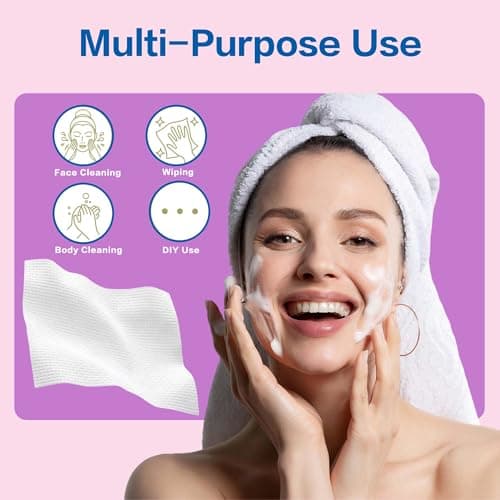 Vinda Clean Face Towels, Disposable, XL Facial Towels, 30 Count - Thick 100% Rayon Fabric Dry Wipes for Sensitive Skin & Makeup Removal - Thumbnail 6