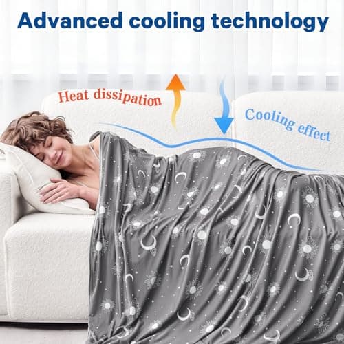 inhand Cooling Blanket Queen Size (90"x90") - Double Sided Cooling Blankets for Hot Sleepers, Cool Soft Lightweight Summer Blanket for Sofa Bed Couch, Travel, House Warming Gifts New Home Ink Grey - Thumbnail 5