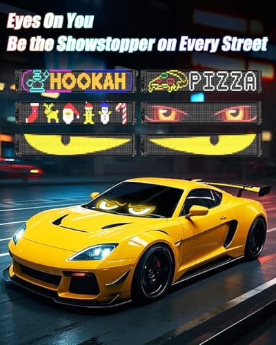 Devil Eyes Light for Windshield: 23.4"x4.7" Programmable LED Signs with APP & Remote Control - 5V USB Digital Lighting Display, LED Lights for Cars (1 Pcs) - Thumbnail 2