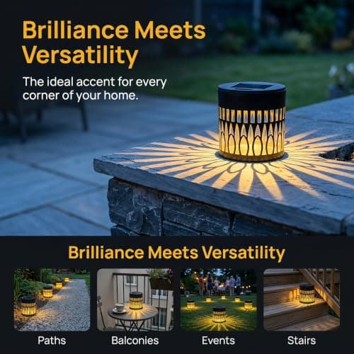 Solar Sunflower Projection Lights Outdoor, New Version Solar Mandala Light, Solar-Powered Decor Light for Wall, Yard, Garden, Patio, Backyard Decor, Waterproof Metal Fence Lights, WarmLight, 1 Pack - Thumbnail 4