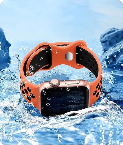 Keponew Compatible with Apple Watch Band 38mm Women, with Apple Watch Band 40mm 41mm 42mm 44mm 45mm 49mm iWatch Bands Ultra SE Series 8 7 6 5 4 3 2 1, Sport Breathable Soft Silicone Straps - Thumbnail 3