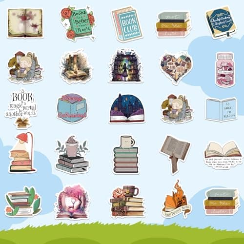 Domierley 100 PCS Book Stickers for Kindle, Bookish Reading Literary Quote Lover for Water Bottles Phone Case Laptops Gifts Decal Decor for Teens Women Adults Book Themed Readers - Thumbnail 6