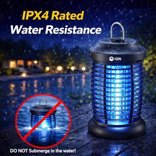 Bug Zapper Outdoor,15w Electric Mosquito Zapper with LED Light for Indoor,4200V Insect Fly Zapper Waterproof with 8.92ft Power Cord,Fly Trap Outdoor for Home,Patio,Backyard,Garden,Camping - Thumbnail 5