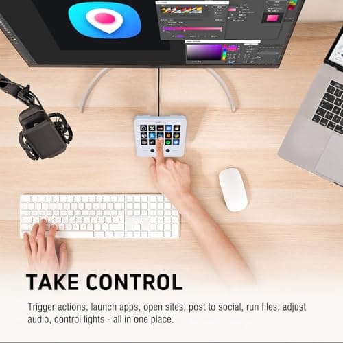VSDINSIDE Macro Keypad, Stream Controller Deck Gaming Streaming Shortcut Keyboard, 18 Programmable Keys Customizable Visual AI Pad USB Soundboard for OBS, YouTube, Desk Office Setup, Laptop, PC, Mac - Thumbnail 5