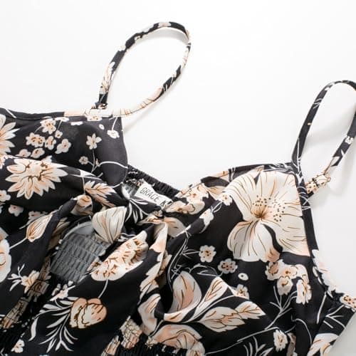 GRACE KARIN Womens Summer Floral Maxi Dresses 2026 Long Flowy Boho Dress Beach Vacation Sundresses Casual Clothes with Pocket Black Beige Floral S - Thumbnail 6