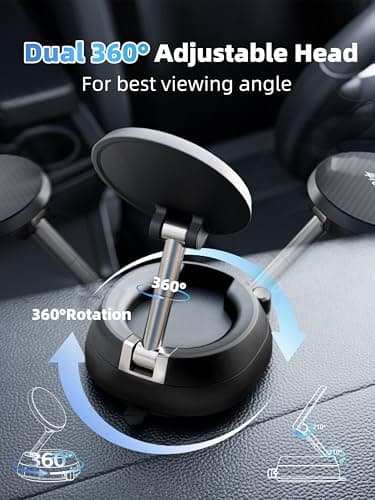 Treligate 2026 Upgraded Vacuum Magnetic Phone Holder, [108+ LBS] Heavy Duty Suction Cup Car Phone Mount for Dashboard, Gym & Desk, MagSafe Car Mount for iPhone 17 16 15 Pro Max - Thumbnail 4